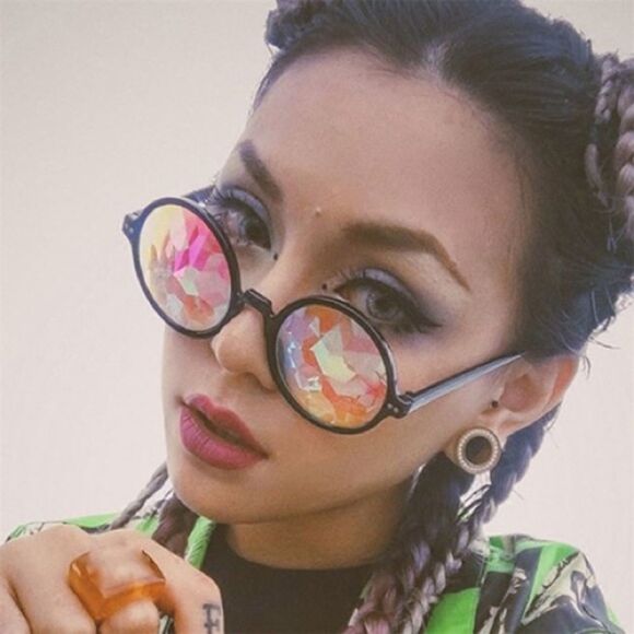 𝅺BLACK kaleidoscope glasses - Picture 1 of 2